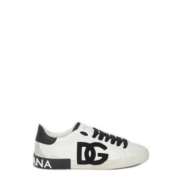 Men's Portofino Leather Low-Top Sneakers White